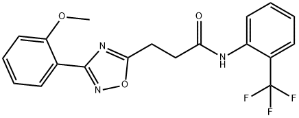 3-[3-(2-methoxyphenyl)-1,2,4-oxadiazol-5-yl]-N-[2-(trifluoromethyl)phenyl]propanamide Struktur