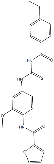 N-[4-({[(4-ethylbenzoyl)amino]carbothioyl}amino)-2-methoxyphenyl]-2-furamide Struktur