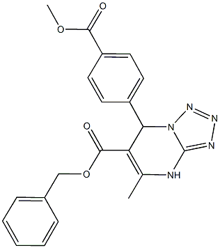 benzyl 7-[4-(methoxycarbonyl)phenyl]-5-methyl-4,7-dihydrotetraazolo[1,5-a]pyrimidine-6-carboxylate Struktur