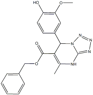 benzyl 7-(4-hydroxy-3-methoxyphenyl)-5-methyl-4,7-dihydrotetraazolo[1,5-a]pyrimidine-6-carboxylate Struktur