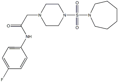 2-[4-(1-azepanylsulfonyl)-1-piperazinyl]-N-(4-fluorophenyl)acetamide Struktur