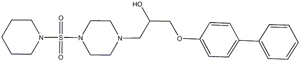 1-([1,1'-biphenyl]-4-yloxy)-3-[4-(1-piperidinylsulfonyl)-1-piperazinyl]-2-propanol Struktur