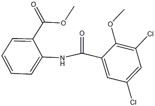 methyl 2-[(3,5-dichloro-2-methoxybenzoyl)amino]benzoate Struktur