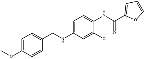 N-{2-chloro-4-[(4-methoxybenzyl)amino]phenyl}-2-furamide Struktur