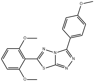 6-(2,6-dimethoxyphenyl)-3-(4-methoxyphenyl)[1,2,4]triazolo[3,4-b][1,3,4]thiadiazole Struktur