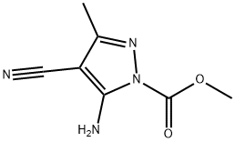 methyl 5-amino-4-cyano-3-methyl-1H-pyrazole-1-carboxylate Struktur