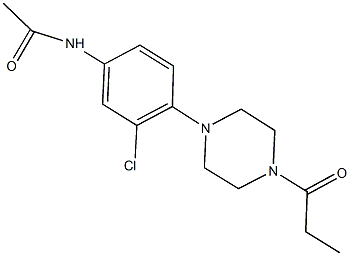 N-[3-chloro-4-(4-propionyl-1-piperazinyl)phenyl]acetamide Struktur