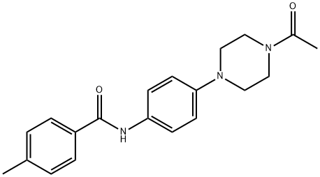 N-[4-(4-acetyl-1-piperazinyl)phenyl]-4-methylbenzamide Struktur