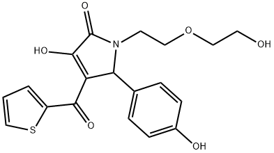 3-hydroxy-1-[2-(2-hydroxyethoxy)ethyl]-5-(4-hydroxyphenyl)-4-(2-thienylcarbonyl)-1,5-dihydro-2H-pyrrol-2-one Struktur