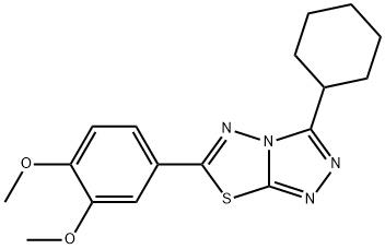 3-cyclohexyl-6-(3,4-dimethoxyphenyl)[1,2,4]triazolo[3,4-b][1,3,4]thiadiazole Struktur