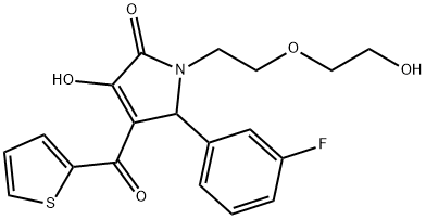 5-(3-fluorophenyl)-3-hydroxy-1-[2-(2-hydroxyethoxy)ethyl]-4-(2-thienylcarbonyl)-1,5-dihydro-2H-pyrrol-2-one Struktur