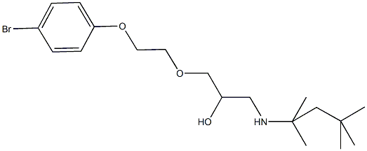 1-[2-(4-bromophenoxy)ethoxy]-3-[(1,1,3,3-tetramethylbutyl)amino]-2-propanol Struktur