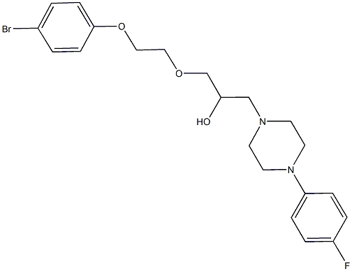 1-[2-(4-bromophenoxy)ethoxy]-3-[4-(4-fluorophenyl)-1-piperazinyl]-2-propanol Struktur