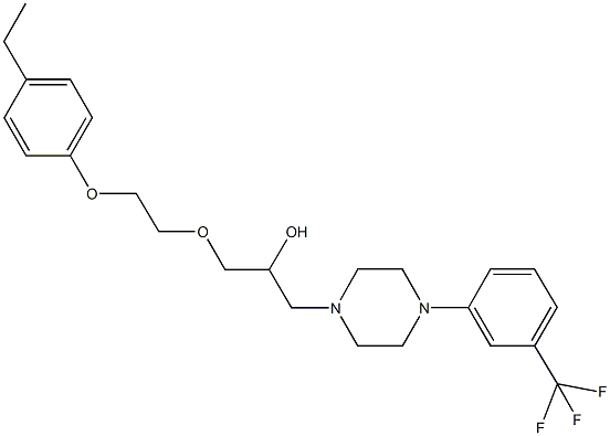 1-[2-(4-ethylphenoxy)ethoxy]-3-{4-[3-(trifluoromethyl)phenyl]-1-piperazinyl}-2-propanol Struktur