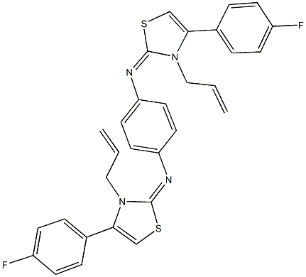 N-(3-allyl-4-(4-fluorophenyl)-1,3-thiazol-2(3H)-ylidene)-N-{4-[(3-allyl-4-(4-fluorophenyl)-1,3-thiazol-2(3H)-ylidene)amino]phenyl}amine Struktur