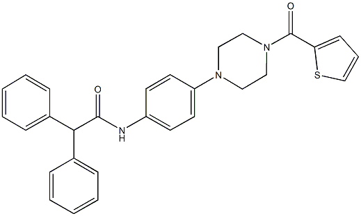 2,2-diphenyl-N-{4-[4-(2-thienylcarbonyl)-1-piperazinyl]phenyl}acetamide Struktur