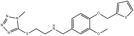 N-[3-methoxy-4-(2-thienylmethoxy)benzyl]-N-{2-[(1-methyl-1H-tetraazol-5-yl)sulfanyl]ethyl}amine Struktur