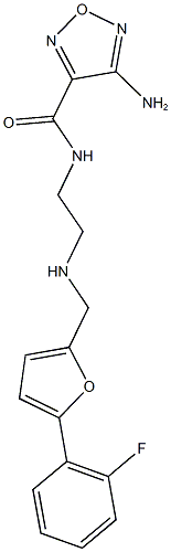 4-amino-N-[2-({[5-(2-fluorophenyl)-2-furyl]methyl}amino)ethyl]-1,2,5-oxadiazole-3-carboxamide Struktur