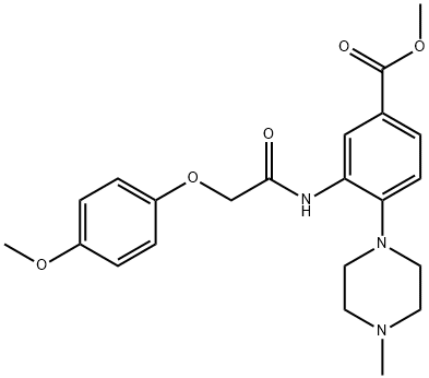 methyl 3-{[(4-methoxyphenoxy)acetyl]amino}-4-(4-methyl-1-piperazinyl)benzoate Struktur