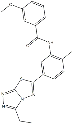 N-[5-(3-ethyl[1,2,4]triazolo[3,4-b][1,3,4]thiadiazol-6-yl)-2-methylphenyl]-3-methoxybenzamide Struktur