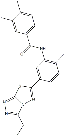 N-[5-(3-ethyl[1,2,4]triazolo[3,4-b][1,3,4]thiadiazol-6-yl)-2-methylphenyl]-3,4-dimethylbenzamide Struktur