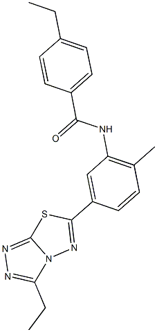 4-ethyl-N-[5-(3-ethyl[1,2,4]triazolo[3,4-b][1,3,4]thiadiazol-6-yl)-2-methylphenyl]benzamide Struktur