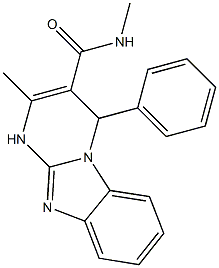 N,2-dimethyl-4-phenyl-1,4-dihydropyrimido[1,2-a]benzimidazole-3-carboxamide Struktur