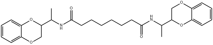 N~1~,N~8~-bis[1-(2,3-dihydro-1,4-benzodioxin-2-yl)ethyl]octanediamide Struktur