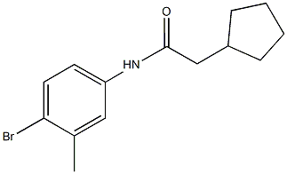 N-(4-bromo-3-methylphenyl)-2-cyclopentylacetamide Struktur