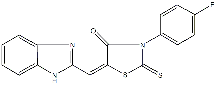 5-(1H-benzimidazol-2-ylmethylene)-3-(4-fluorophenyl)-2-thioxo-1,3-thiazolidin-4-one Struktur