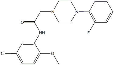 N-(5-chloro-2-methoxyphenyl)-2-[4-(2-fluorophenyl)-1-piperazinyl]acetamide Struktur