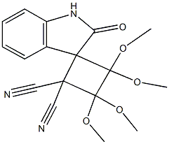 1',3'-dihydro-2'-oxo-2,2,3,3-tetramethoxyspiro[cyclobutane-4,3'-(2'H)-indole]-1,1-dicarbonitrile Struktur