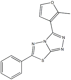 3-(2-methyl-3-furyl)-6-phenyl[1,2,4]triazolo[3,4-b][1,3,4]thiadiazole Struktur