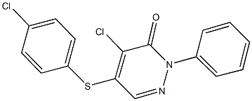 4-chloro-5-[(4-chlorophenyl)sulfanyl]-2-phenyl-3(2H)-pyridazinone Struktur