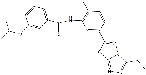 N-[5-(3-ethyl[1,2,4]triazolo[3,4-b][1,3,4]thiadiazol-6-yl)-2-methylphenyl]-3-isopropoxybenzamide Struktur