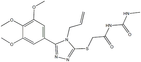 N-({[4-allyl-5-(3,4,5-trimethoxyphenyl)-4H-1,2,4-triazol-3-yl]sulfanyl}acetyl)-N'-methylurea Struktur