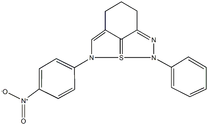 4-(4-nitrophenyl)-2-phenyl-4,6,7,8-tetrahydro-2H-3lambda~4~-isothiazolo[4,5,1-hi][1,2,3]benzothiadiazole Struktur