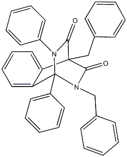 1,9-dibenzyl-8,12-diphenyl-9,12-diazatricyclo[6.2.2.0~2,7~]dodeca-2,4,6-triene-10,11-dione Struktur