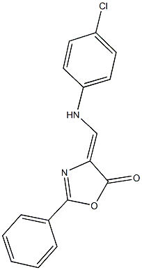 4-[(4-chloroanilino)methylene]-2-phenyl-1,3-oxazol-5(4H)-one Struktur