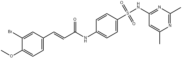 3-(3-bromo-4-methoxyphenyl)-N-(4-{[(2,6-dimethyl-4-pyrimidinyl)amino]sulfonyl}phenyl)acrylamide Struktur