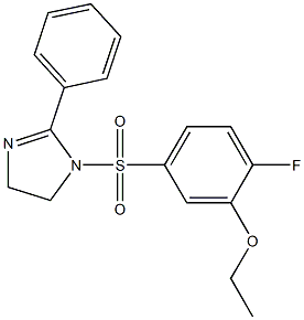 ethyl 2-fluoro-5-[(2-phenyl-4,5-dihydro-1H-imidazol-1-yl)sulfonyl]phenyl ether Struktur