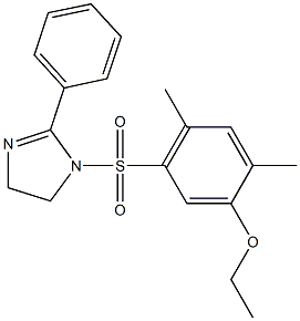 2,4-dimethyl-5-[(2-phenyl-4,5-dihydro-1H-imidazol-1-yl)sulfonyl]phenyl ethyl ether Struktur