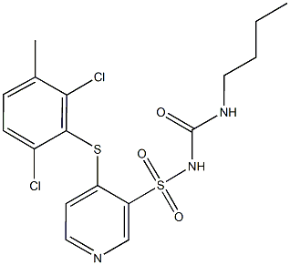 3-({[(butylamino)carbonyl]amino}sulfonyl)-4-[(2,6-dichloro-3-methylphenyl)sulfanyl]pyridine Struktur