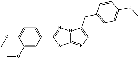 6-(3,4-dimethoxyphenyl)-3-(4-methoxybenzyl)[1,2,4]triazolo[3,4-b][1,3,4]thiadiazole Struktur