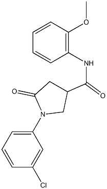 1-(3-chlorophenyl)-N-(2-methoxyphenyl)-5-oxo-3-pyrrolidinecarboxamide Struktur