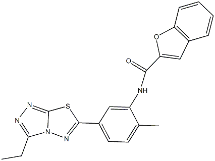 N-[5-(3-ethyl[1,2,4]triazolo[3,4-b][1,3,4]thiadiazol-6-yl)-2-methylphenyl]-1-benzofuran-2-carboxamide Struktur