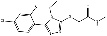 2-{[5-(2,4-dichlorophenyl)-4-ethyl-4H-1,2,4-triazol-3-yl]sulfanyl}-N-methylacetamide Struktur