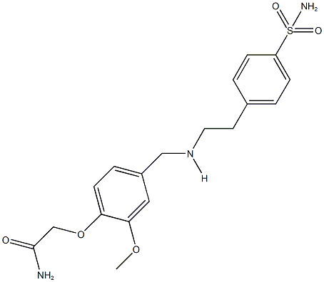 2-{4-[({2-[4-(aminosulfonyl)phenyl]ethyl}amino)methyl]-2-methoxyphenoxy}acetamide Struktur