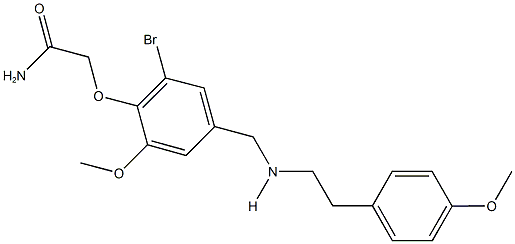 2-[2-bromo-6-methoxy-4-({[2-(4-methoxyphenyl)ethyl]amino}methyl)phenoxy]acetamide Struktur