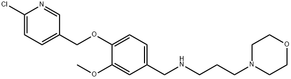 N-{4-[(6-chloro-3-pyridinyl)methoxy]-3-methoxybenzyl}-N-[3-(4-morpholinyl)propyl]amine Struktur